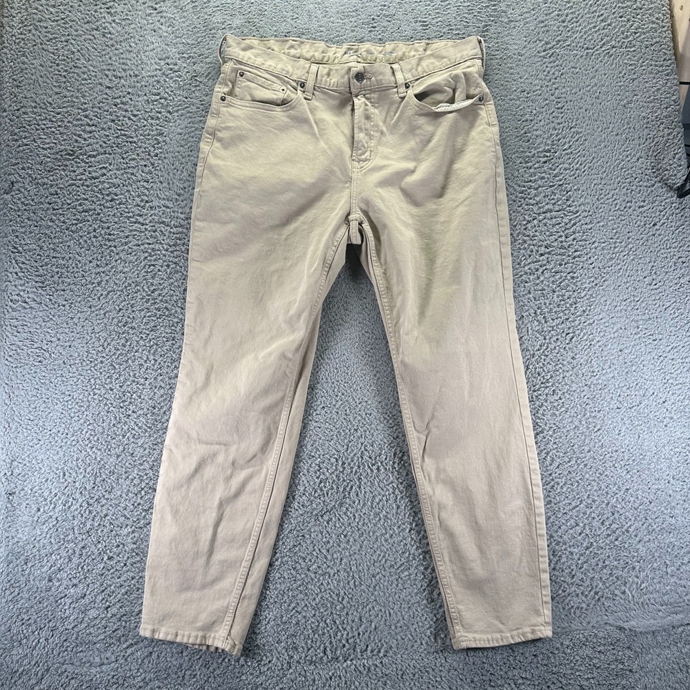 Old Navy Built-in Flex Jeans Mens 38x32 Beige Cotton Denim Tapered Leg Athletic